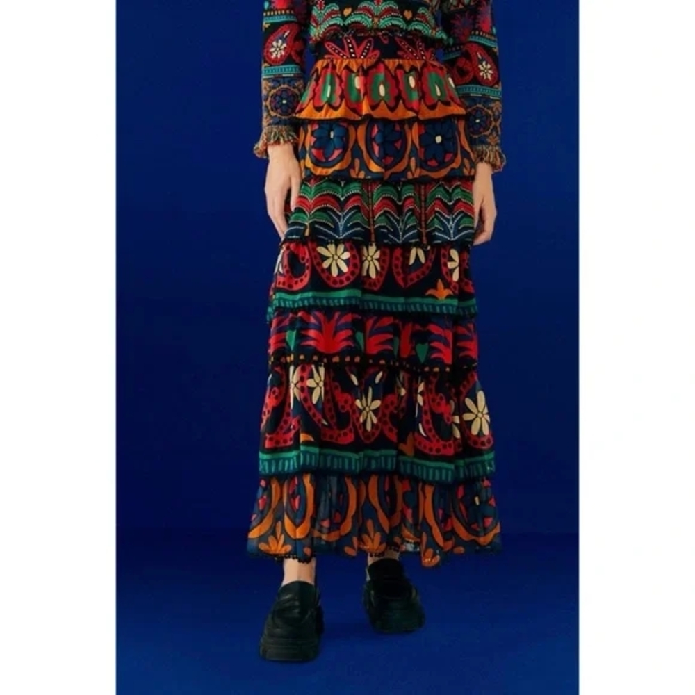 FARM Rio Black Night Sky Maxi Skirt
